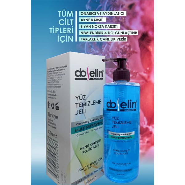 Yüz Temizleme Jeli-Normal/Karma Ciltler–Akne, Siyah Nokta–Kojik Asit 400ml